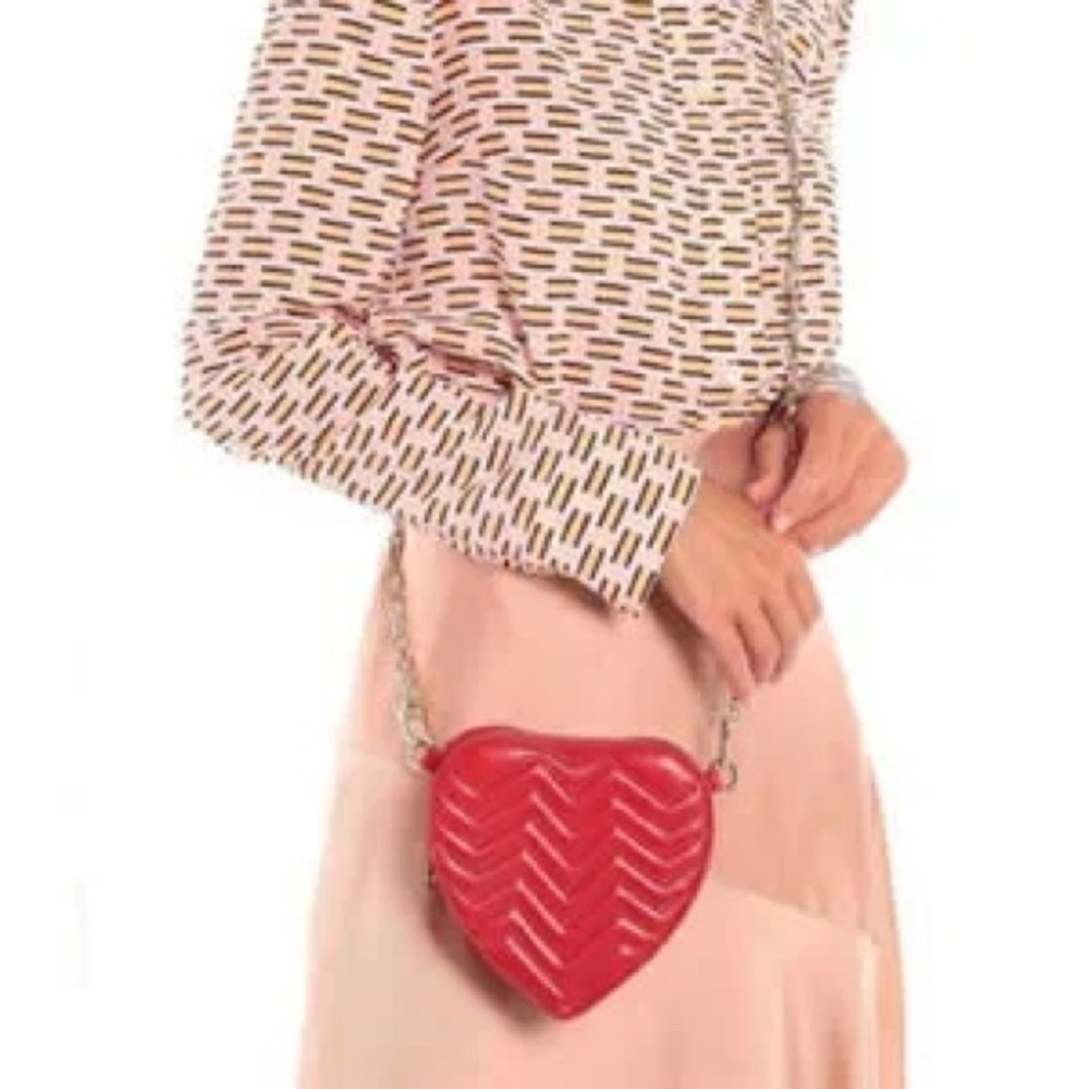 Maje Red Heart Crossbody or belt Bag Chain + leather belt - Picture 4 of 12